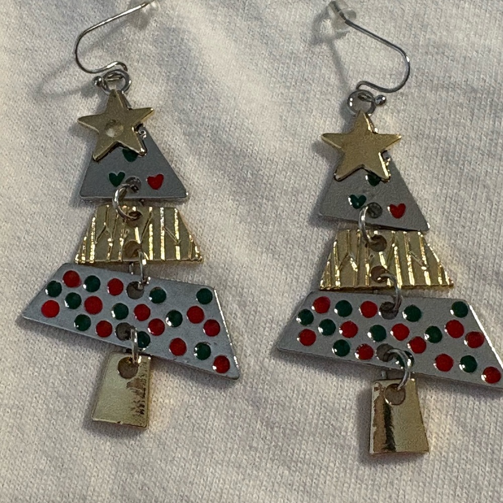 Festive Christmas Tree Earrings